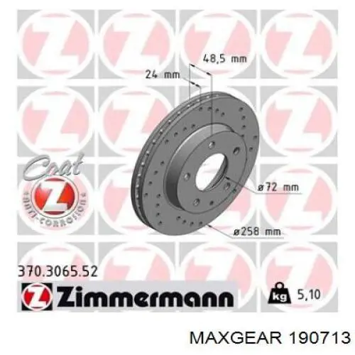 Купити 190713 Maxgear Ротор гальмівний