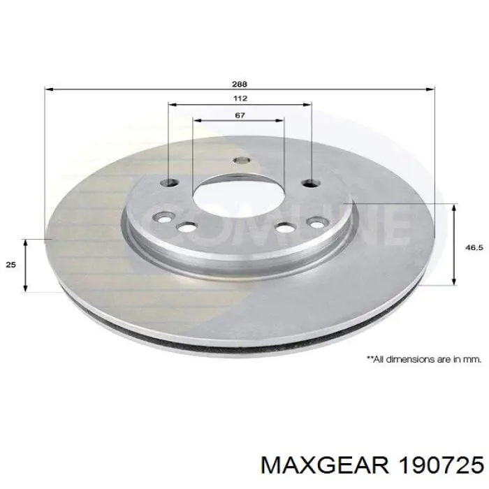 Купити 190725 Maxgear Ротор гальмівний