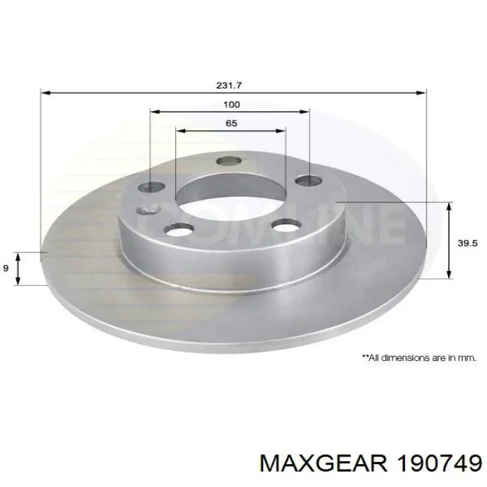 Гальмівні диски 190749 Maxgear