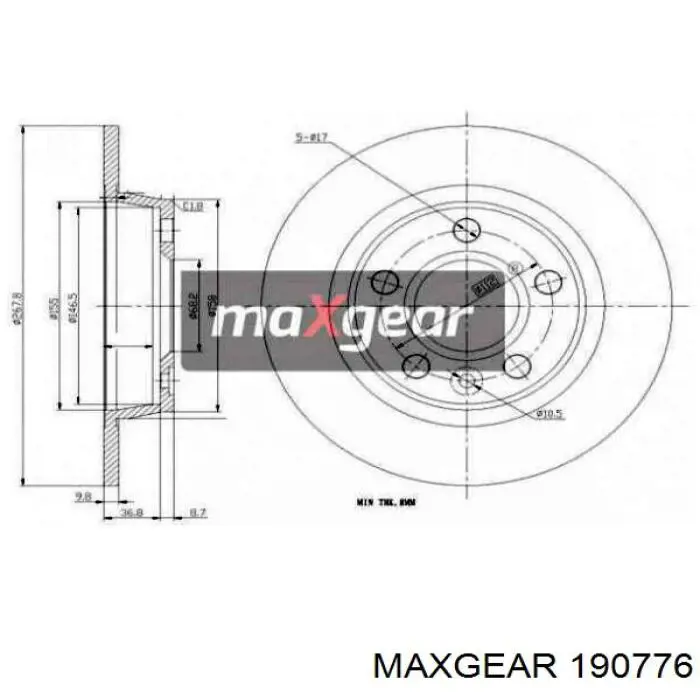 190776 Maxgear Дискові гальма