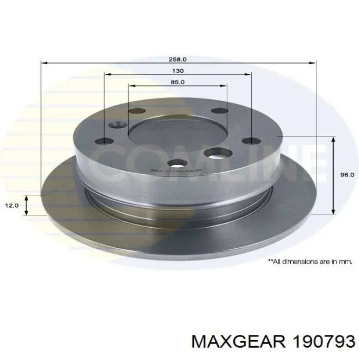 Гальмівні диски 190793 Maxgear