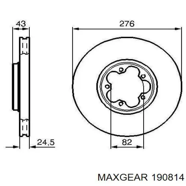Диск переднього гальма Maxgear 190814 ціна, від 32.43 USD
