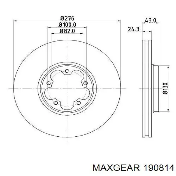 Диск переднього гальма Maxgear 190814 ціна, від 32.43 USD