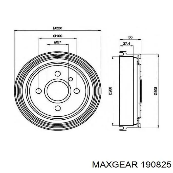 Барабан гальмівний задній Maxgear 190825 ціна, від 19.06 USD