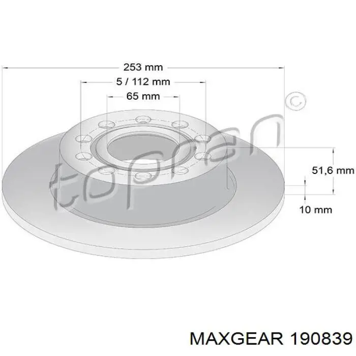 Гальмівні диски 190839 Maxgear