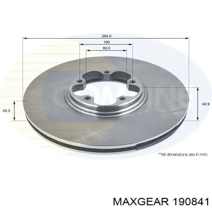 190841 Maxgear Гальмо дискове переднє