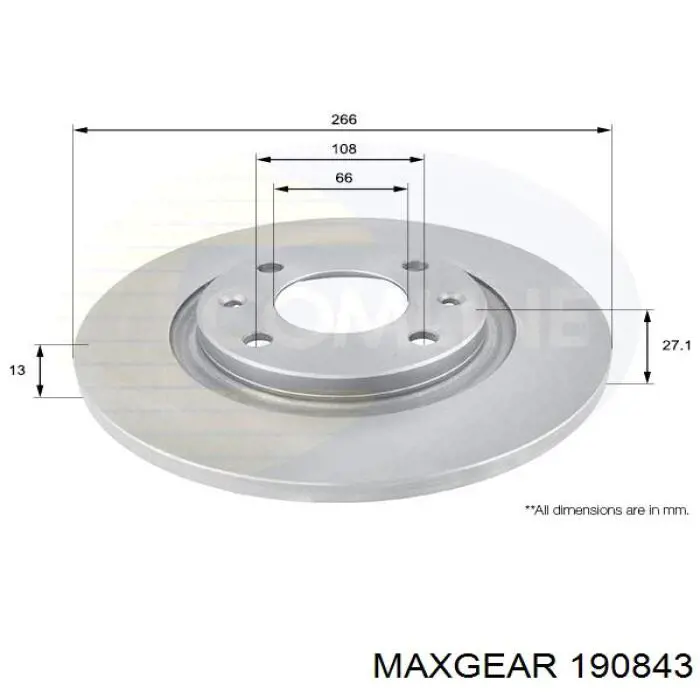 Купити 190843 Maxgear Ротор гальмівний