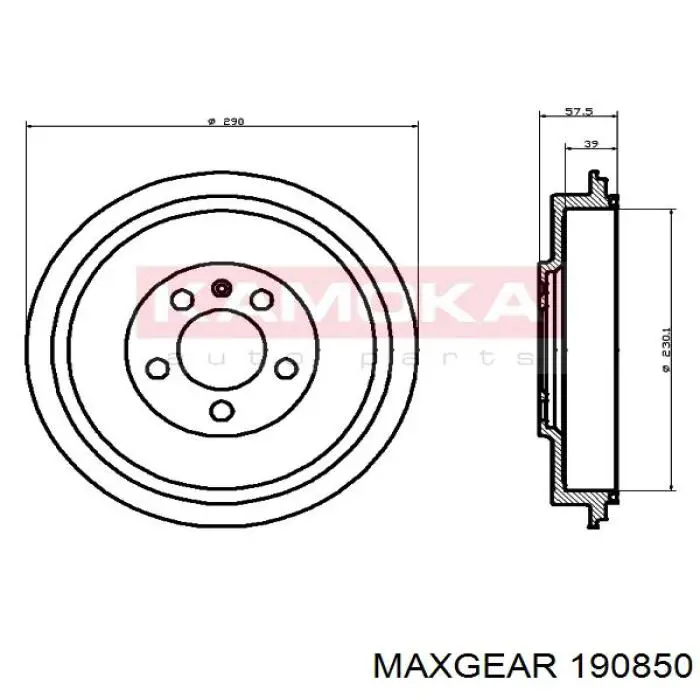Барабан гальмівний задній Maxgear 190850 ціна, від 43.65 USD