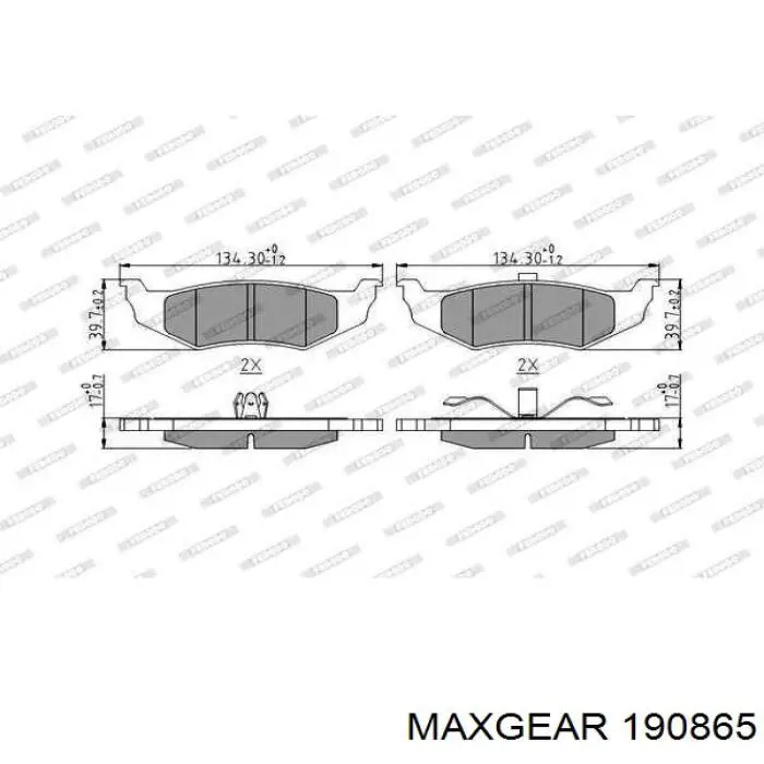 Задні гальмівні колодки Chrysler 5012651AA ціна, від 26.80 USD