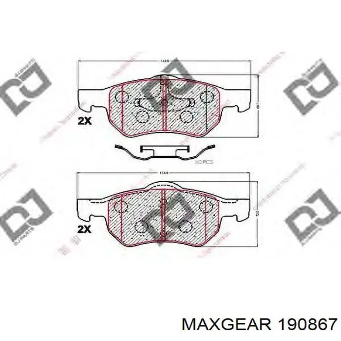 Купити 190867 Maxgear Колодки гальмівні передні, дискові
