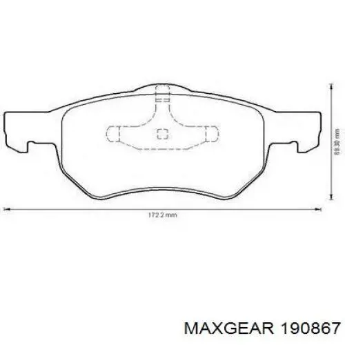 Передні тормозні колодки 190867 Maxgear