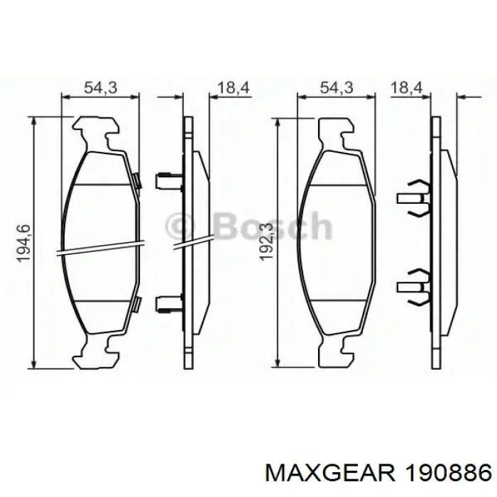 Тормозні колодки Maxgear 190886