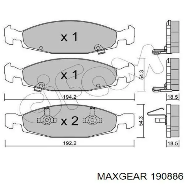 Гальмівні колодки Maxgear 190886 ціна, від 32.05 USD