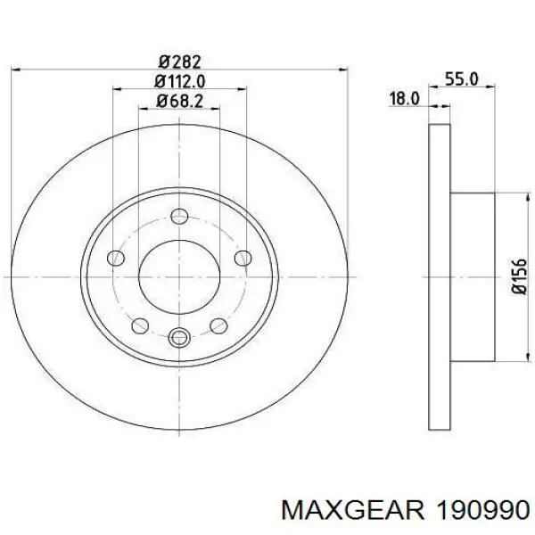 190990 Maxgear Гальмо дискове переднє