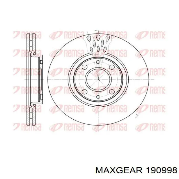 Купити 190998 Maxgear Ротор гальмівний