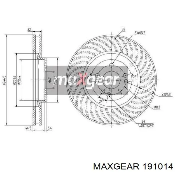 Гальмівні диски передні 191014 Maxgear