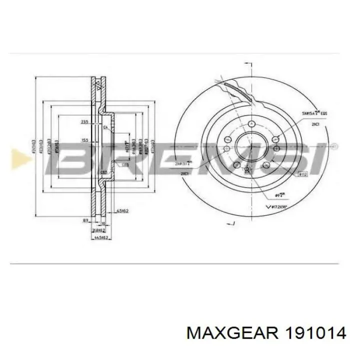 Купити 191014 Maxgear Ротор гальмівний