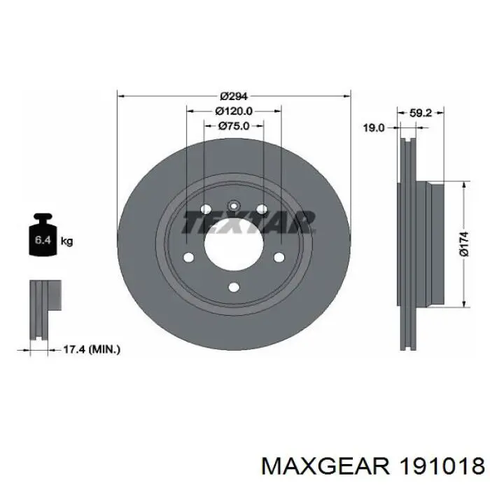 Задні дискові гальма Maxgear 191018 ціна, від 36.08 USD