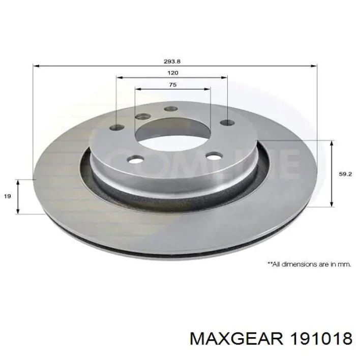 Купити 191018 Maxgear Диск заднього гальма