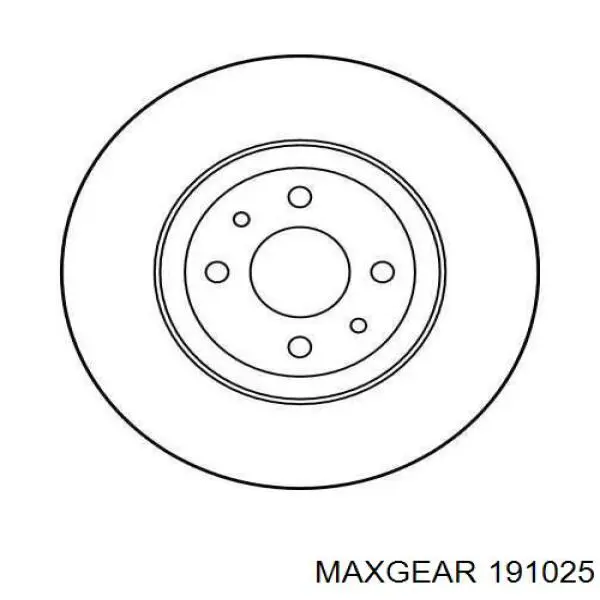 Диск гальмівний передній Maxgear 191025