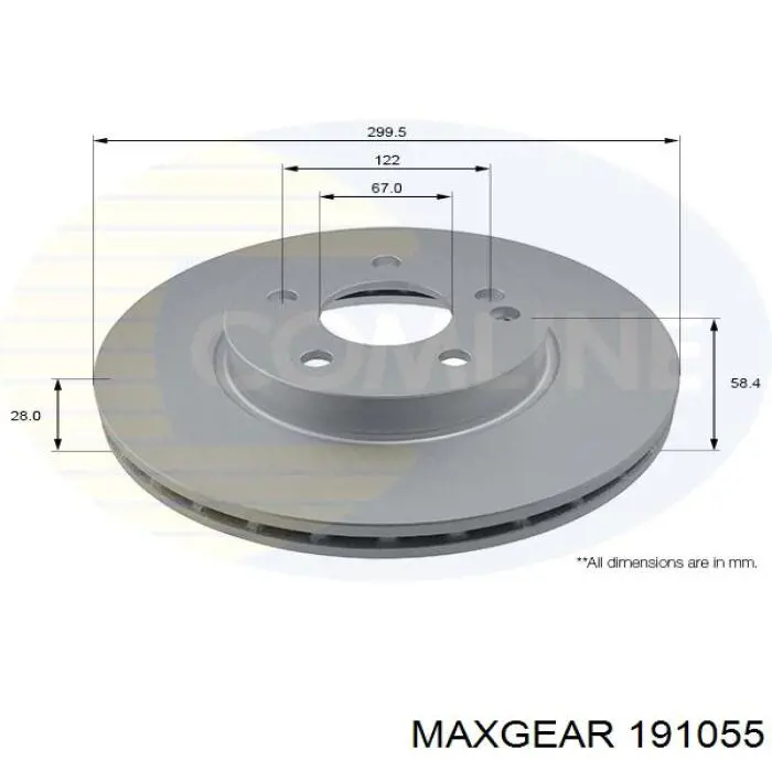 Купити 191055 Maxgear Ротор гальмівний