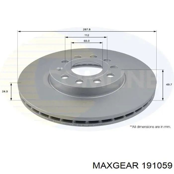 Купити 191059 Maxgear Ремкомплект передніх гальм