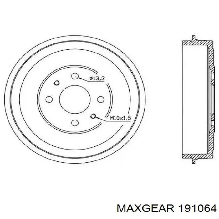 191064 Maxgear Барабан гальмівний задній