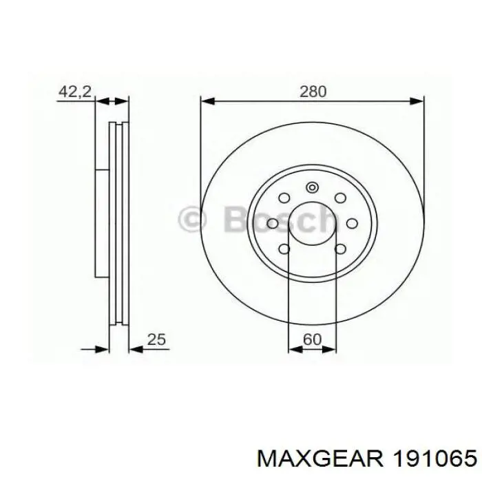 Гальмівні диски передні 191065 Maxgear