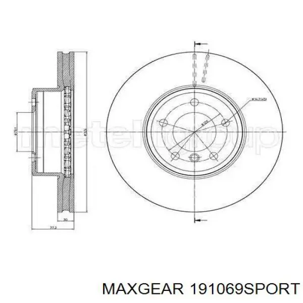 Гальмівні диски передні 191069SPORT Maxgear