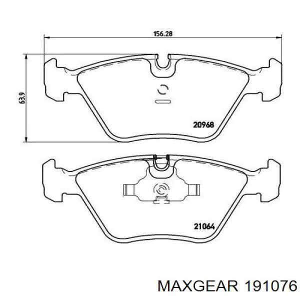 191076 Maxgear Передні гальмівні колодки