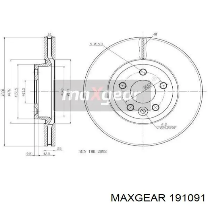 Гальмівні колодки Maxgear 191091 ціна, від 41.06 USD
