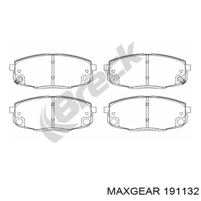 Купити 191132 Maxgear Колодки гальмівні передні, дискові