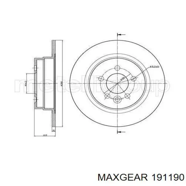 Гальмівні диски 191190 Maxgear