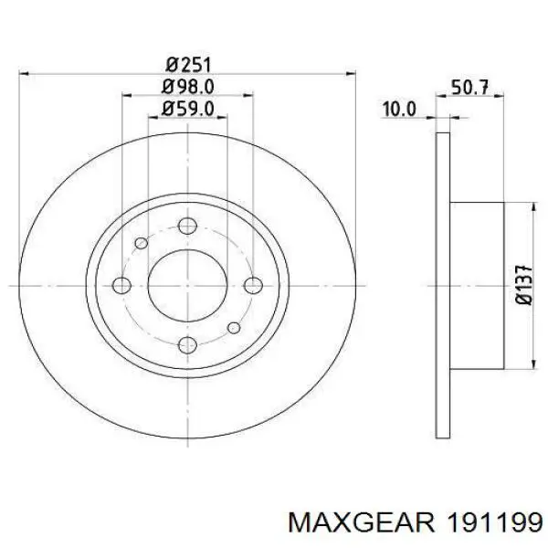 Гальмівні диски 191199 Maxgear