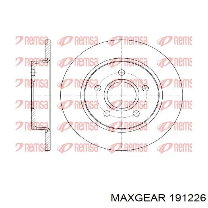 Купити 191226 Maxgear Диск заднього гальма