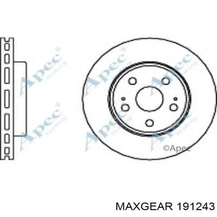 Диск переднього гальма Maxgear 191243 ціна, від 28.93 USD