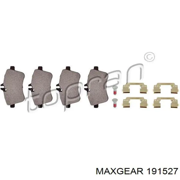 Купити 191527 Maxgear Колодки гальмівні передні, дискові