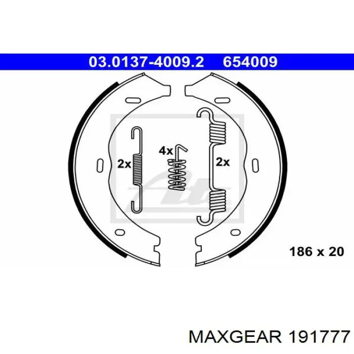 Колодки ручника 191777 Maxgear