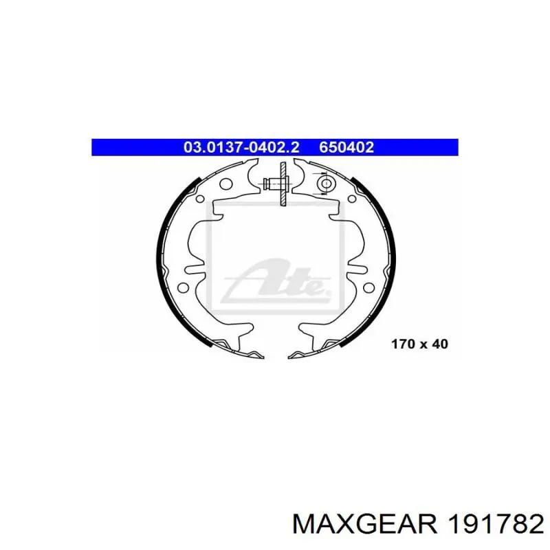 Колодки ручника / стоянкового гальма Maxgear 191782 ціна, від 19.81 USD