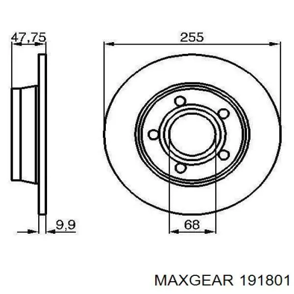 Гальмівні диски 191801 Maxgear