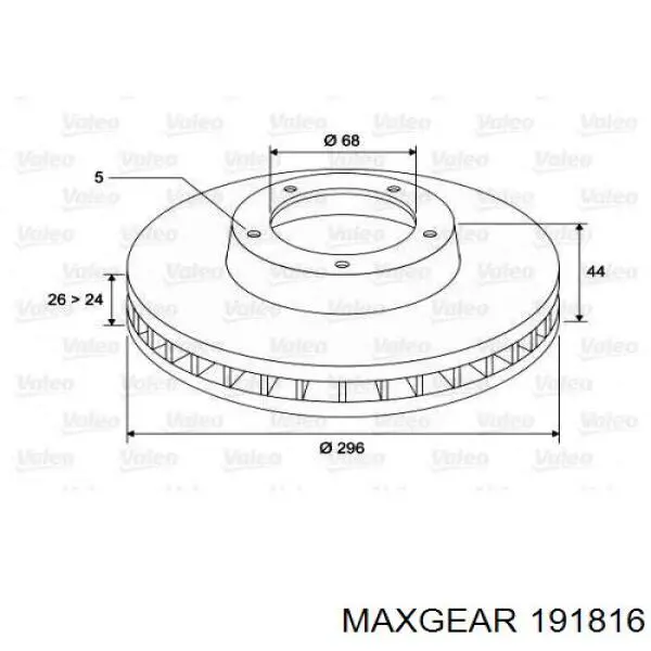 Купити 191816 Maxgear Ротор гальмівний