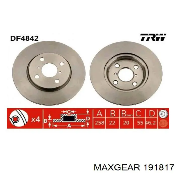 Купити 191817 Maxgear Ротор гальмівний