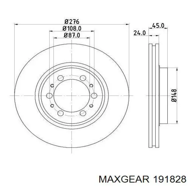 Гальмівні диски передні 191828 Maxgear
