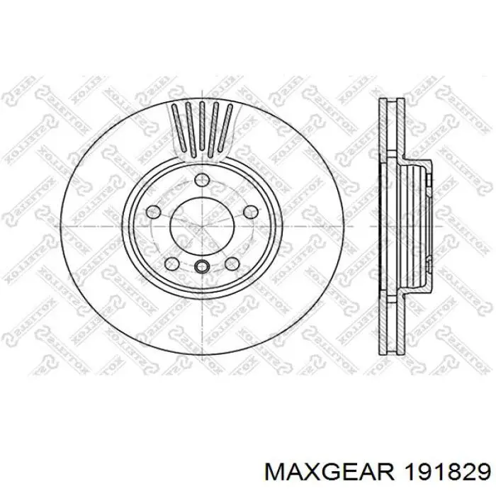 Диск гальмівний передній 191829 Maxgear