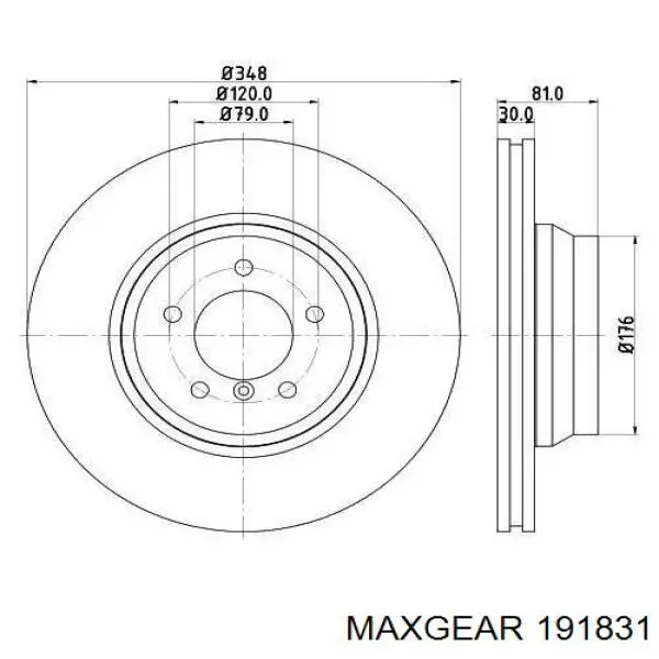 Купити 191831 Maxgear Ротор гальмівний