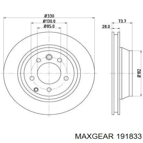 Задні дискові гальма Maxgear 191833 ціна, від 55.72 USD