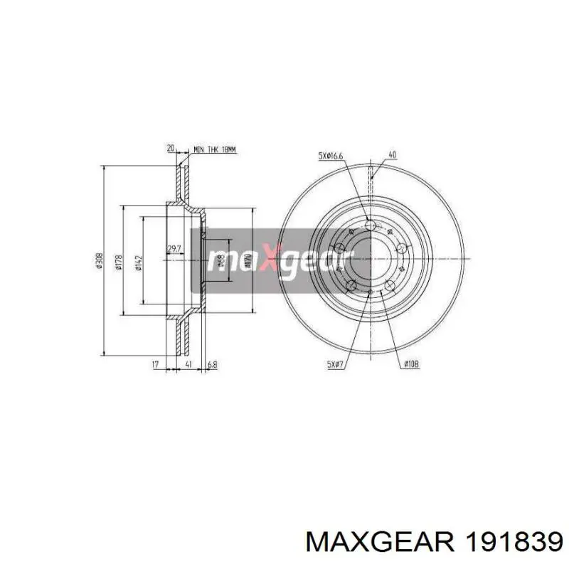 Задні дискові гальма Maxgear 191839 ціна, від 46.26 USD