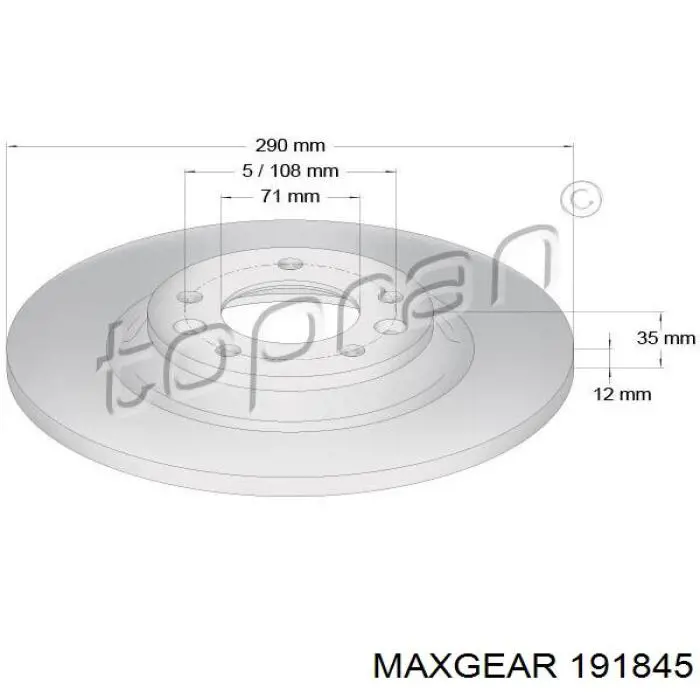 Гальмівні диски 191845 Maxgear