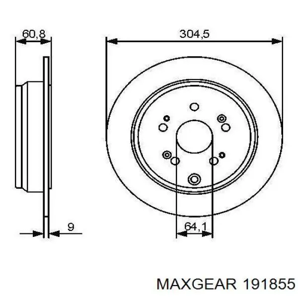 Гальмівні диски 191855 Maxgear