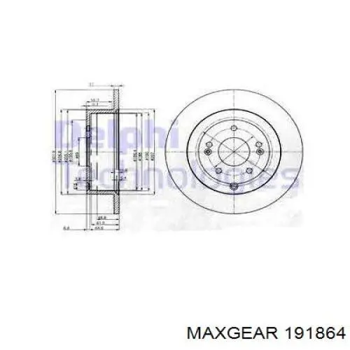 Купити 191864 Maxgear Диск заднього гальма